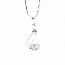 Stříbrný náhrdelník Noty s křišťálovými kameny Swarovski®