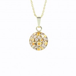 Stříbrný náhrdelník Bombé Extramix 10 s kameny Swarovski® v barvě zlata
