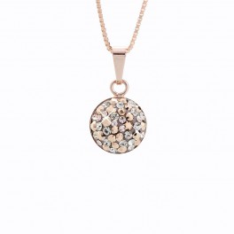 Stříbrný náhrdelník Bombé Extramix 10 s kameny Swarovski® v barvě růžového zlata