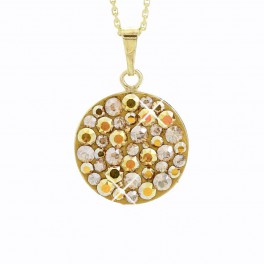 Stříbrný náhrdelník Rivoli Extramix 18 s kameny Swarovski® v barvě zlata