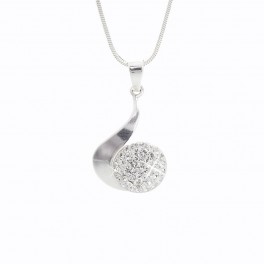 Stříbrný náhrdelník ve tvaru připomínajícím notu s křišťálovými kameny Swarovski®