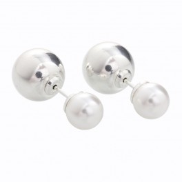Stříbrné perlové záušnice Balls Swarovski®