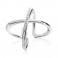 Stříbrný prsten Kříž Extramix  s křišťálovými kameny Swarovski® v barvě Rhodia